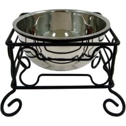 YML Wrought Iron Stand With Stainless Steel Dog Bowl