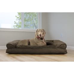 FurHaven Plush & Suede Bolster Dog Bed With Removable Cover