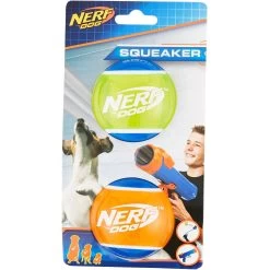 Nerf Dog Squeaker TPR Tennis Ball Dog Toy, 2 Pack
