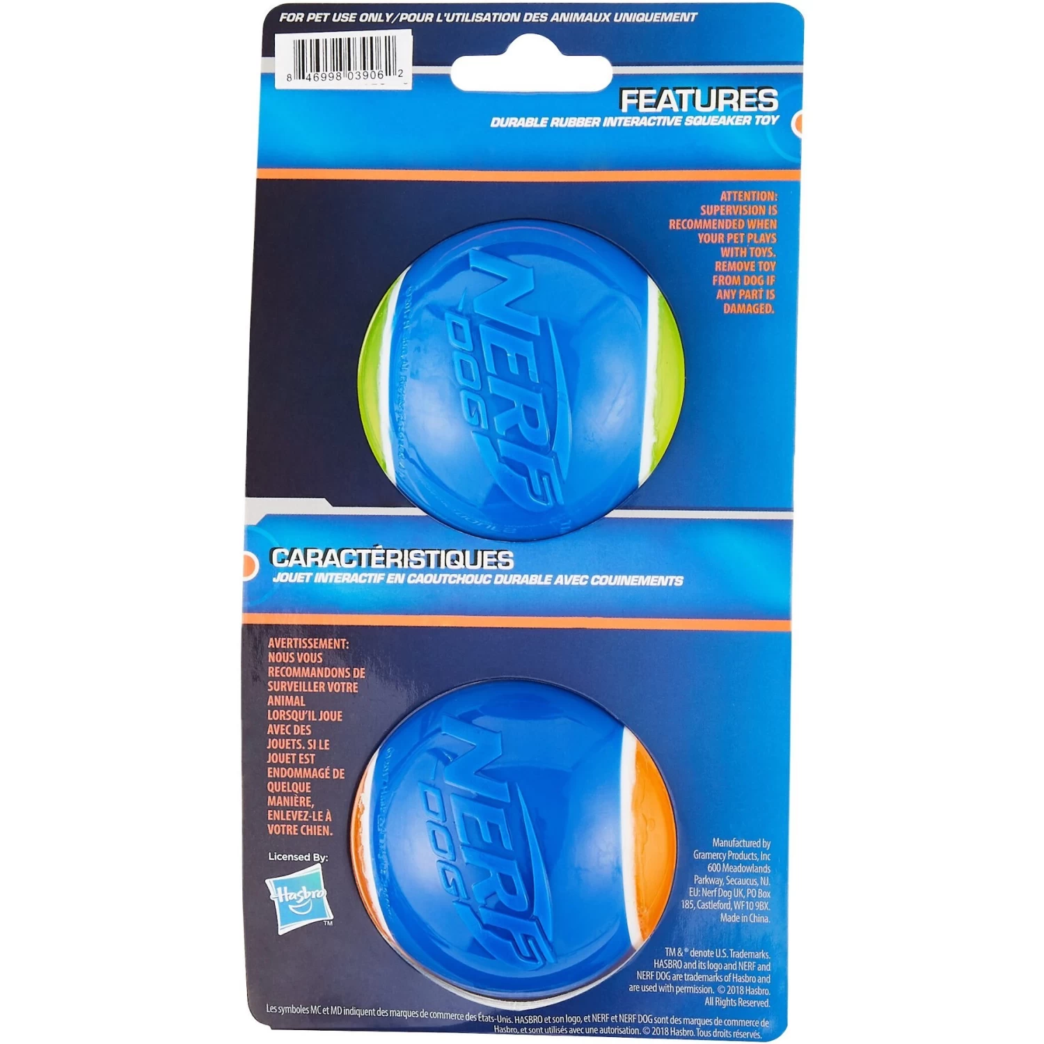 Nerf Dog Squeaker TPR Tennis Ball Dog Toy, 2 Pack - Image 4