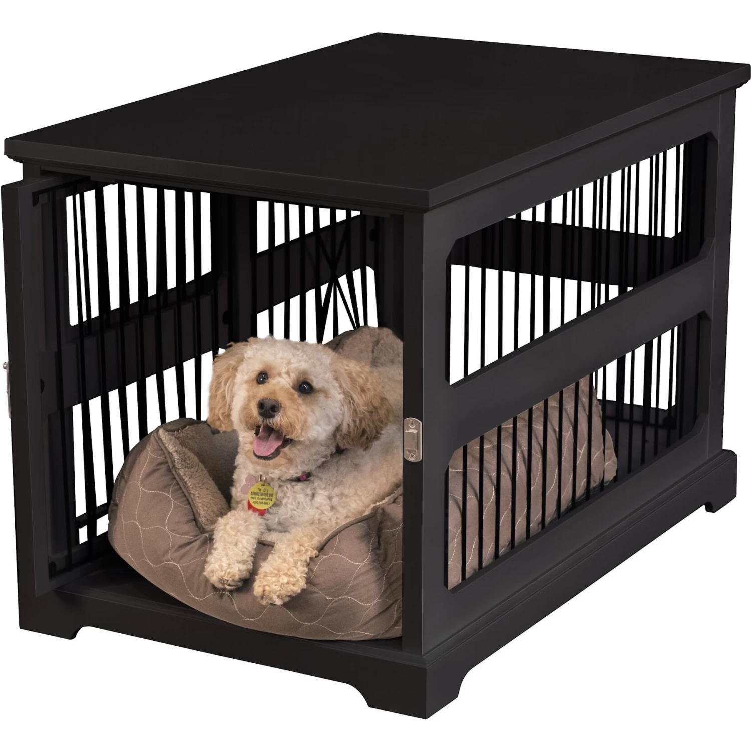 Merry Products Slide Aside Single Door Furniture Style Dog Crate & End Table