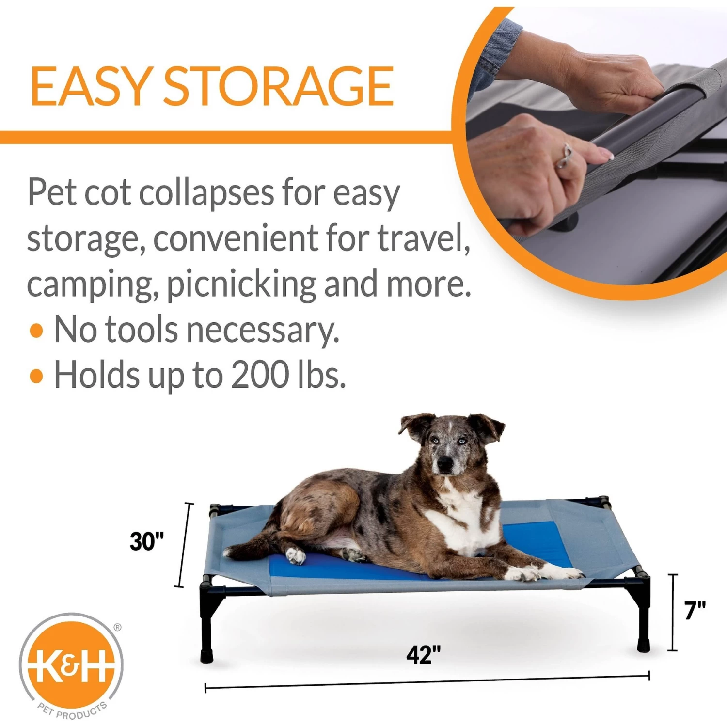 K&H Pet Products Coolin' Pet Cot Elevated Pet Bed - Image 2