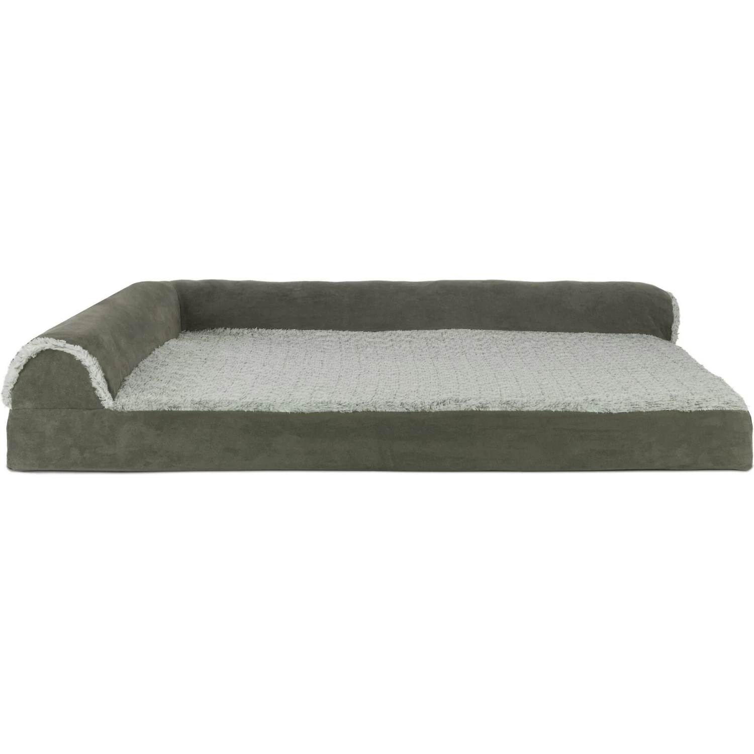 FurHaven Two-Tone Deluxe Chaise Memory Top Cat & Dog Bed With Removable Cover - Image 3