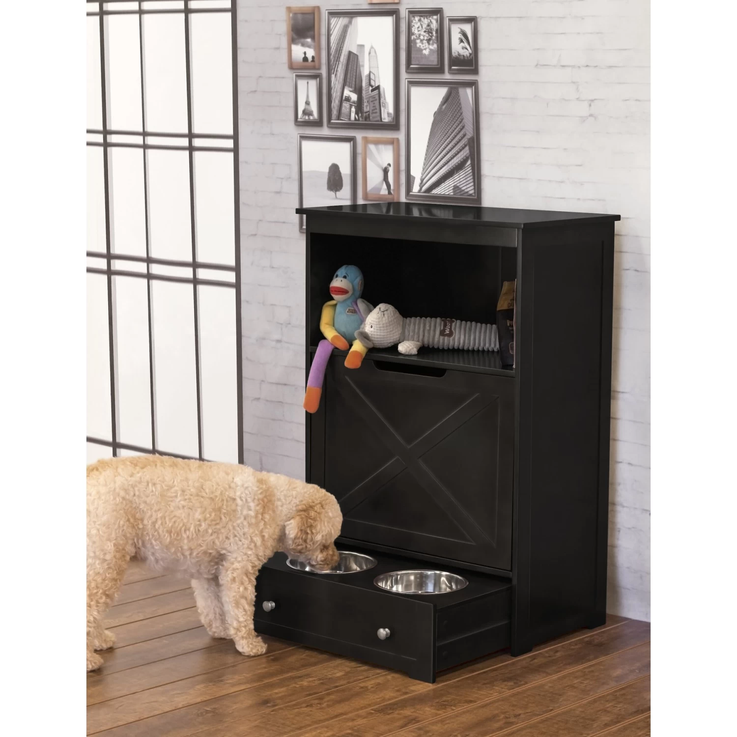 ZooVilla Windsor Elevated Dog & Cat Bowls & Storage - Image 9