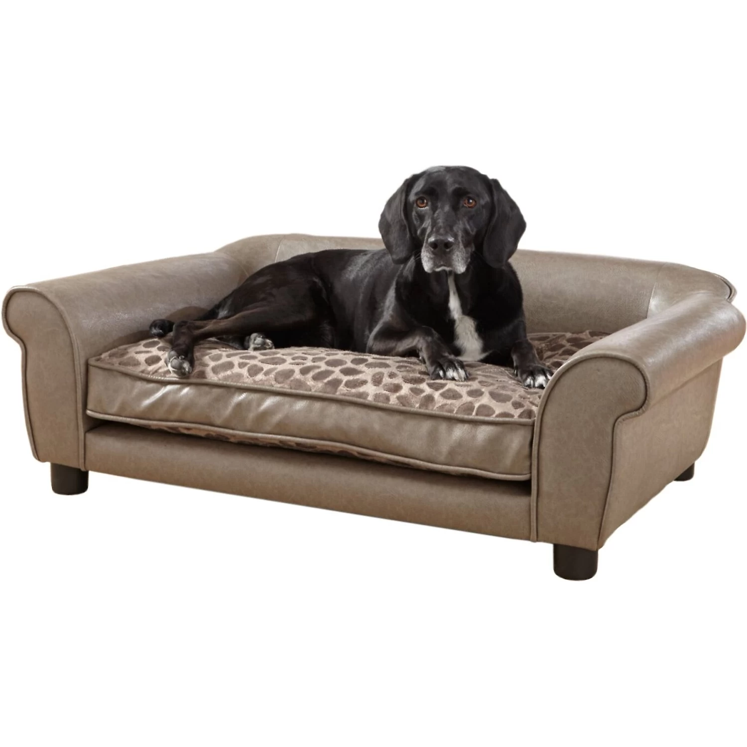 Enchanted Home Pet Rockwell Sofa Dog Bed With Removable Cover, Large, Pewter