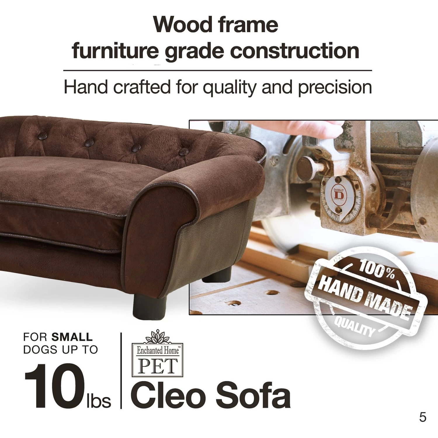 Enchanted Home Pet Cleo Sofa Cat & Dog Bed With Removable Cover, Small - Image 9