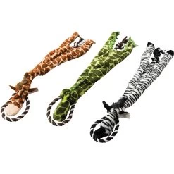 Ethical Pet Skinneeez Tugs Jungle Stuffing-Free Squeaky Plush Dog Toy, Color Varies