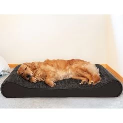 FurHaven Ultra Plush Luxe Lounger Cooling Gel Dog Bed With Removable Cover