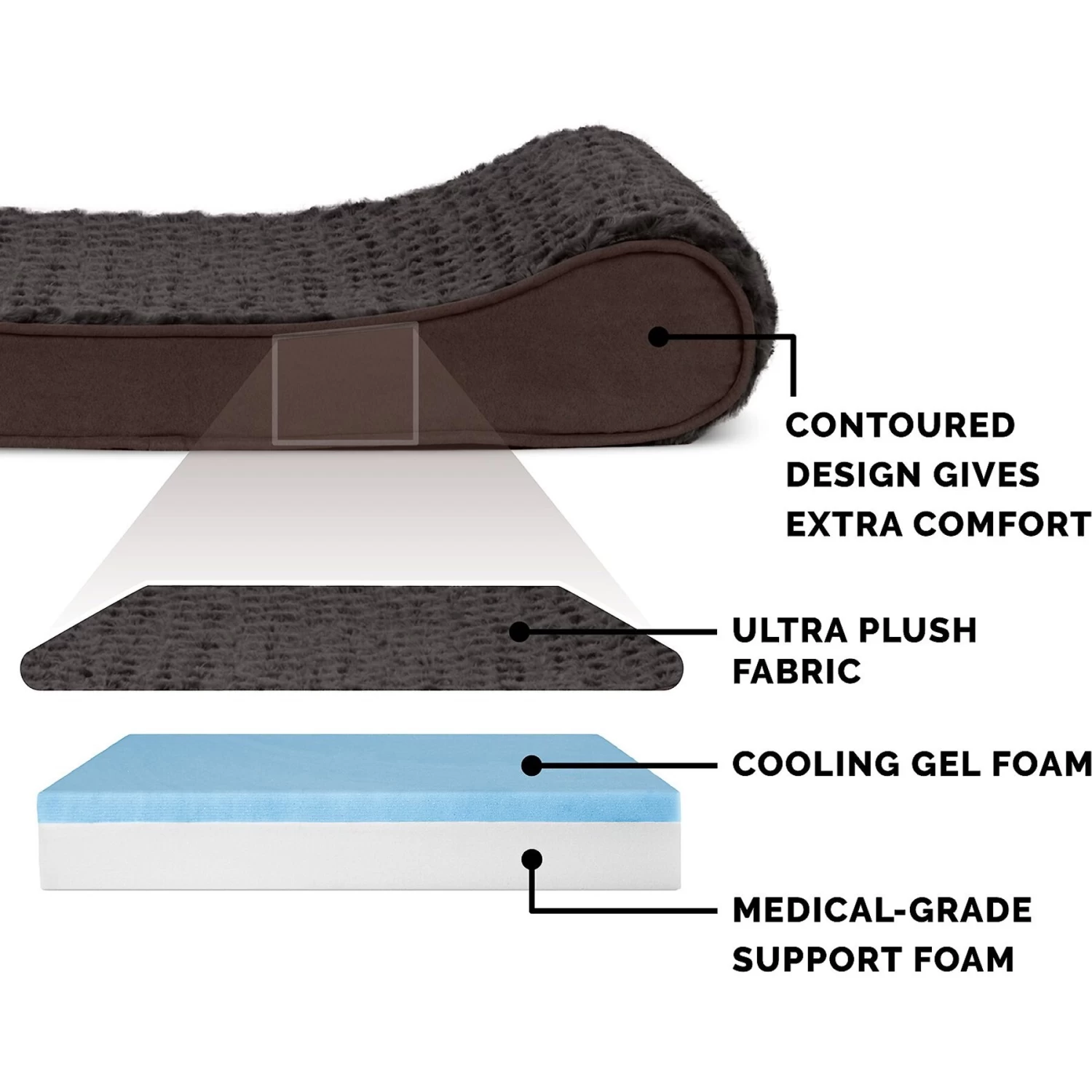 FurHaven Ultra Plush Luxe Lounger Cooling Gel Dog Bed With Removable Cover - Image 6