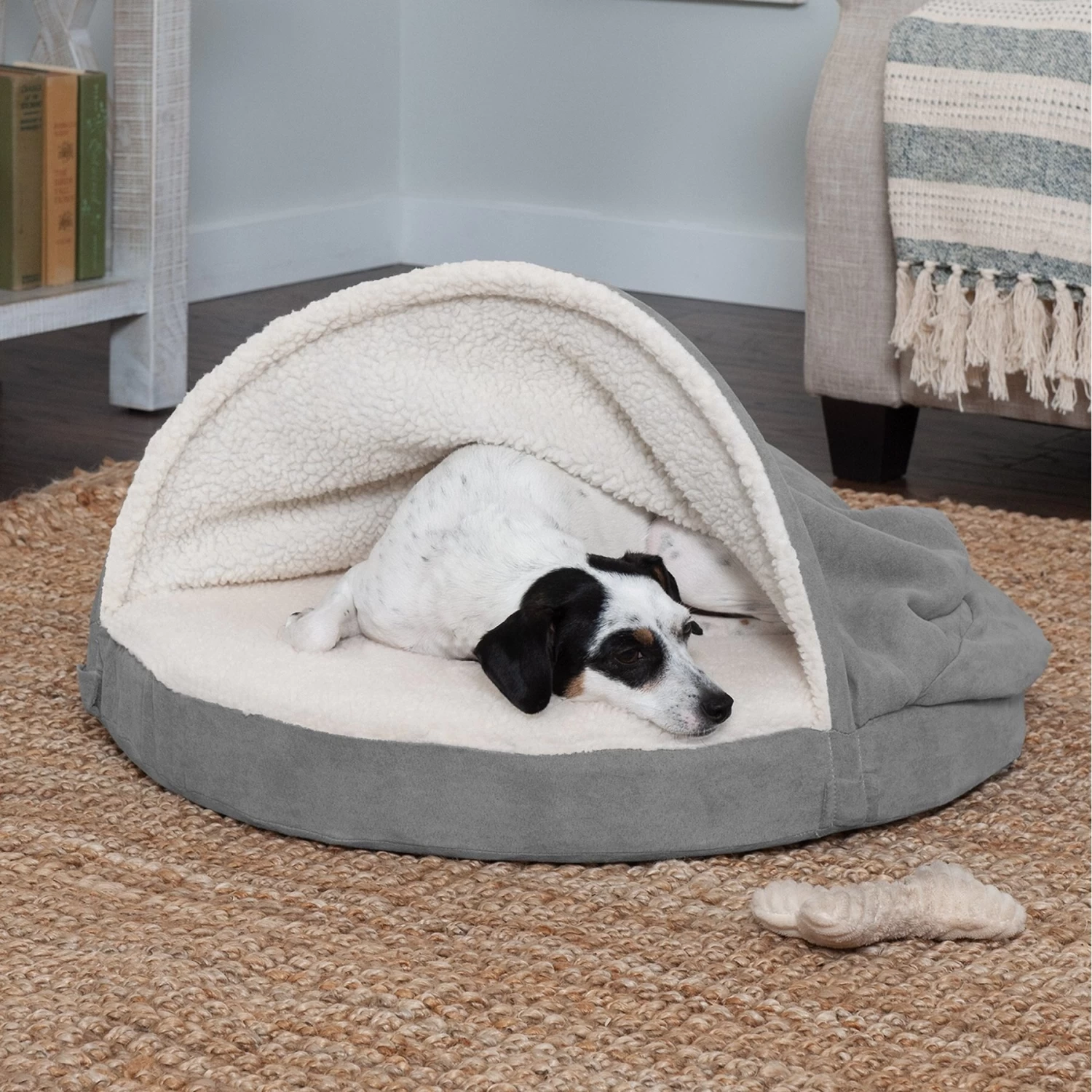 FurHaven Faux Sheepskin Snuggery Orthopedic Cat & Dog Bed With Removable Cover