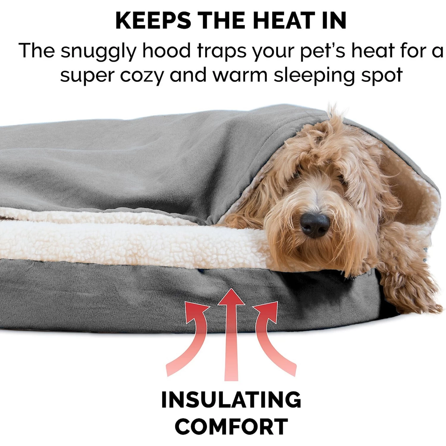 FurHaven Faux Sheepskin Snuggery Orthopedic Cat & Dog Bed With Removable Cover - Image 7