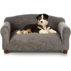 Club Nine Pets Traditional Chair Sofa Cat & Dog Bed, Charcoal