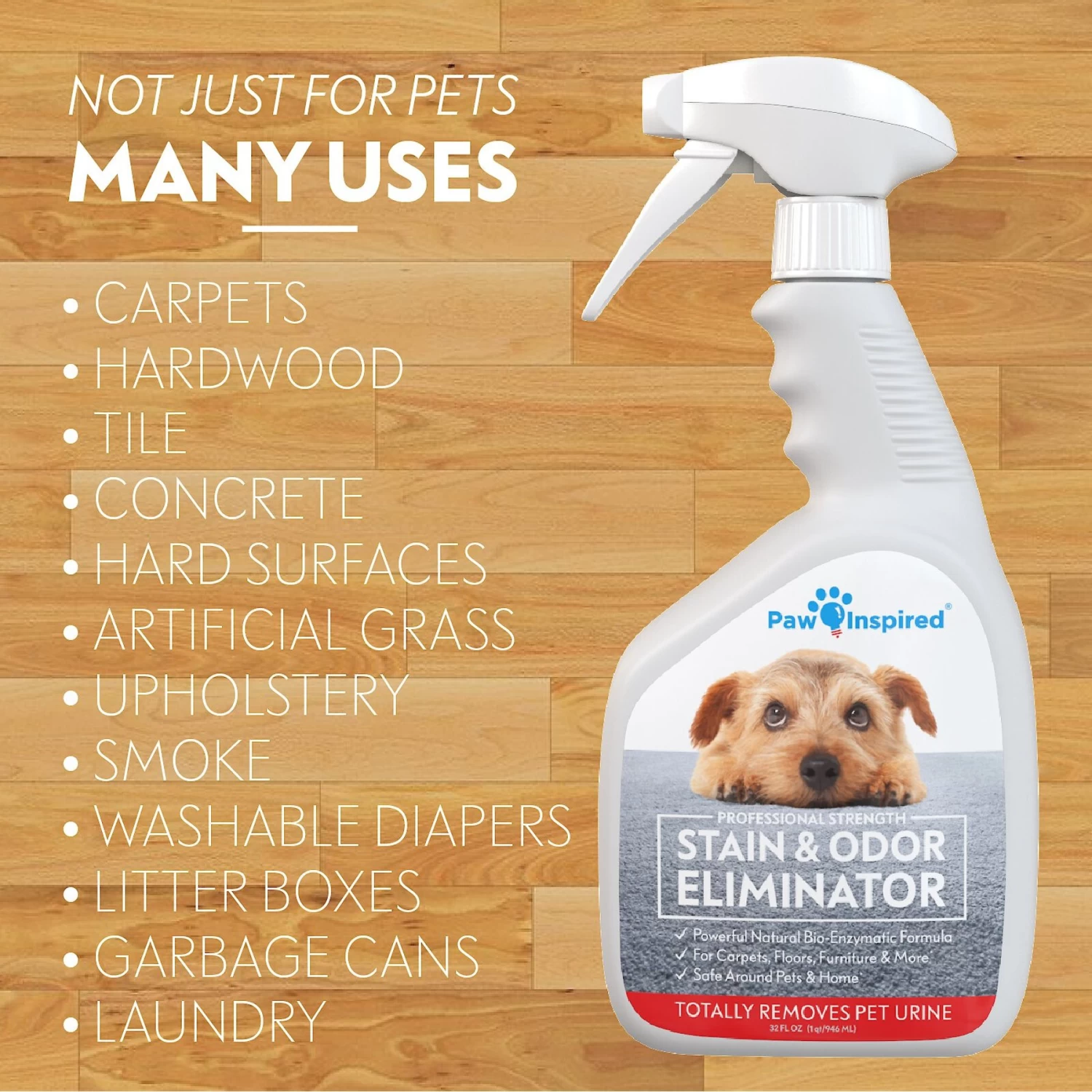 Paw Inspired Professional Dog Stain & Odor Eliminator Spray, 32-oz Bottle - Image 5