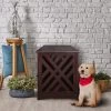 Casual Home Modern Lattice Single Door Furniture Style Dog Crate & End Table