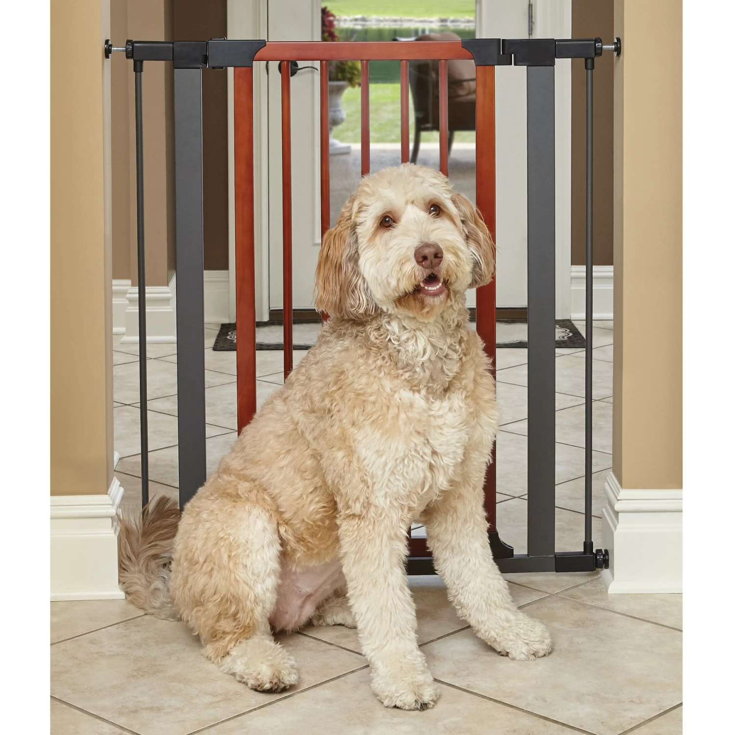 MidWest Decorative Wood & Graphite Steel Dog & Cat Gate - Image 2
