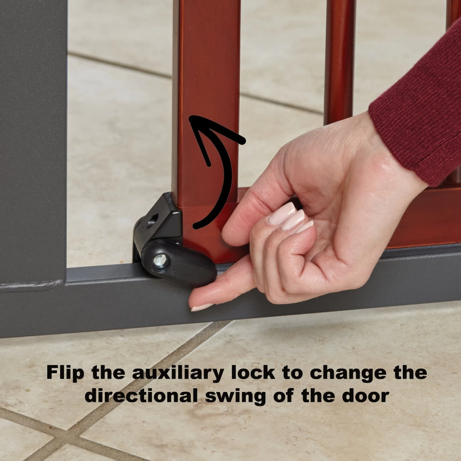 MidWest Decorative Wood & Graphite Steel Dog & Cat Gate - Image 4