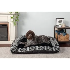 FurHaven Southwest Kilim Bolster Cat & Dog Bed