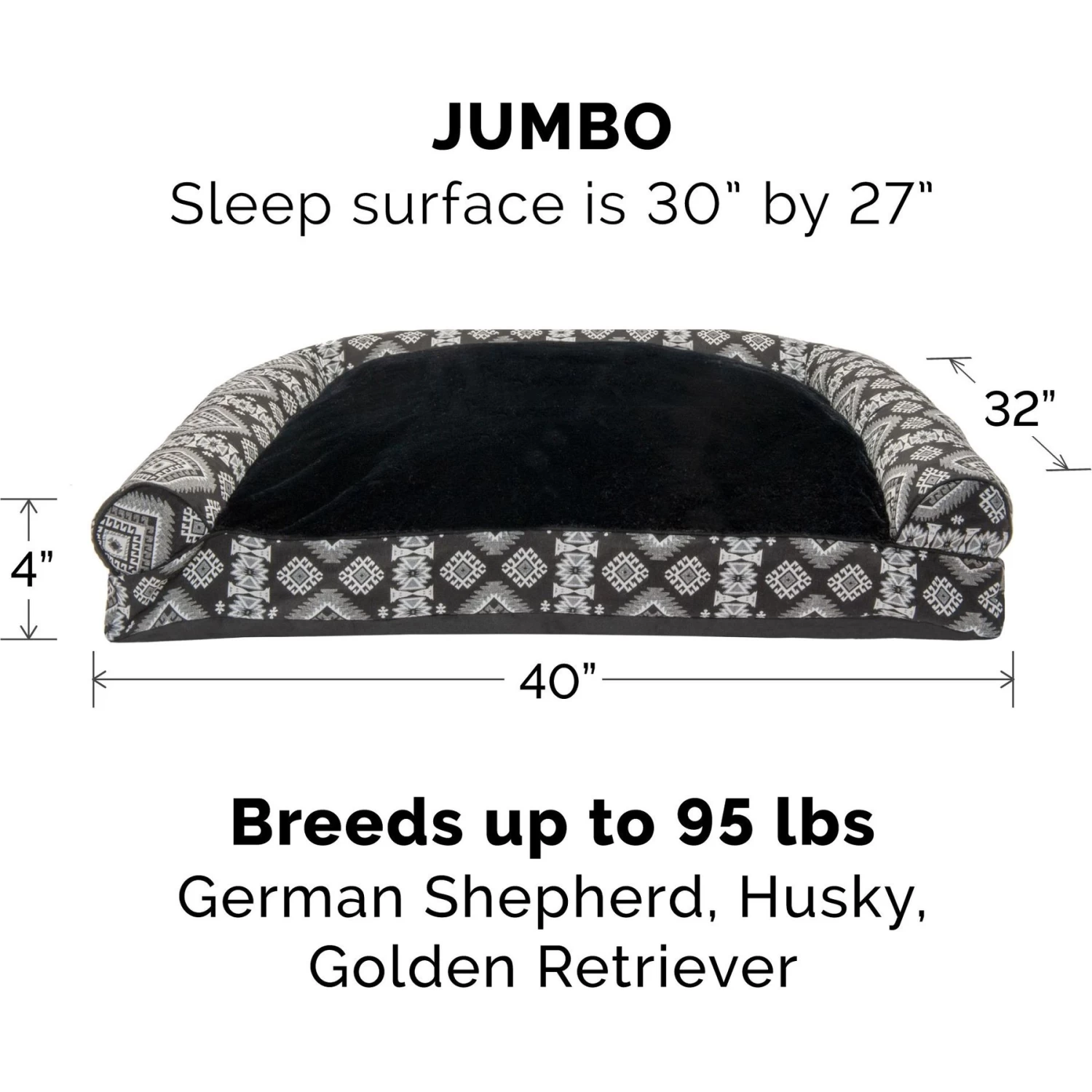 FurHaven Southwest Kilim Bolster Cat & Dog Bed - Image 4