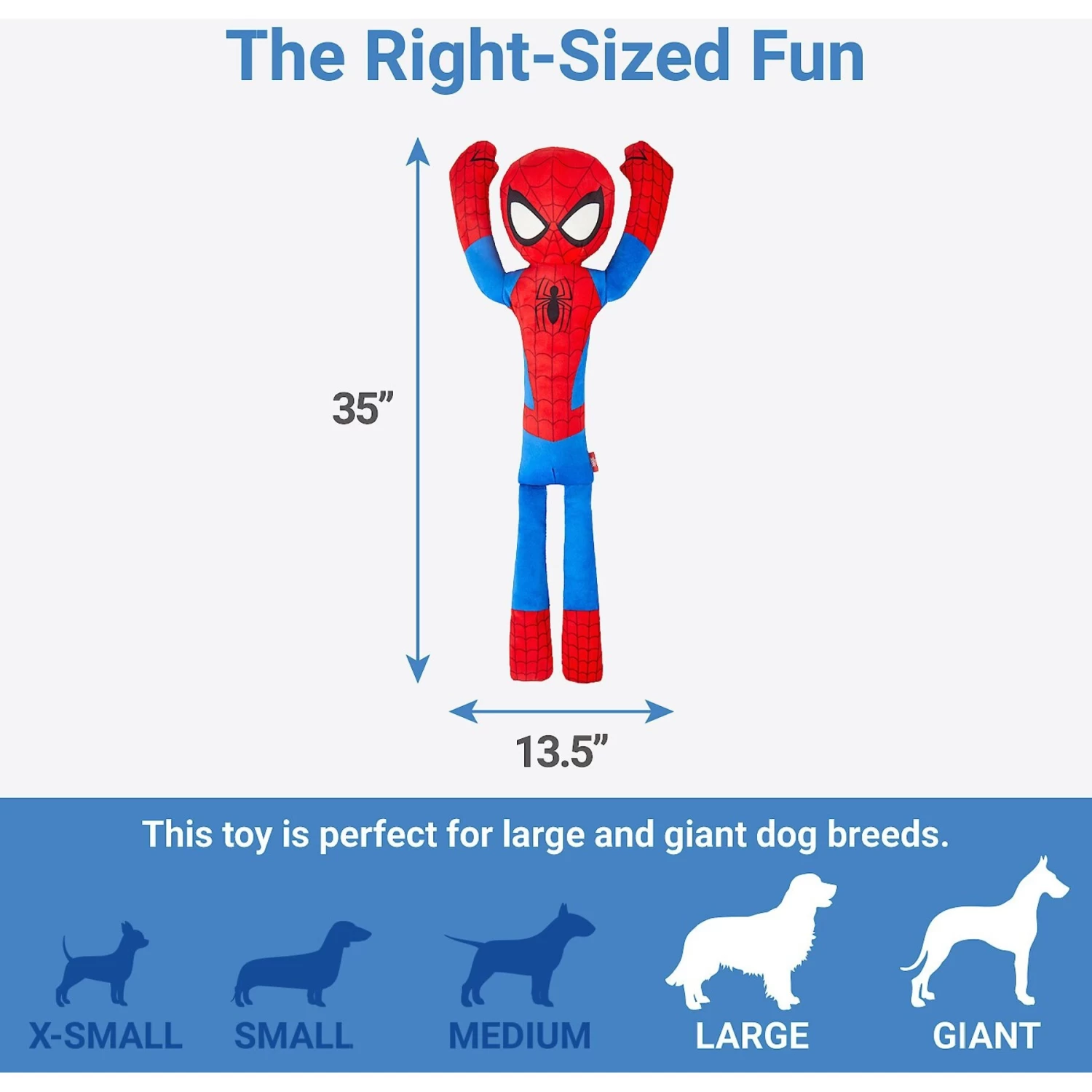 Marvel 's Spider-Man Wagazoo Plush Squeaky Dog Toy, Extra Long - Image 2