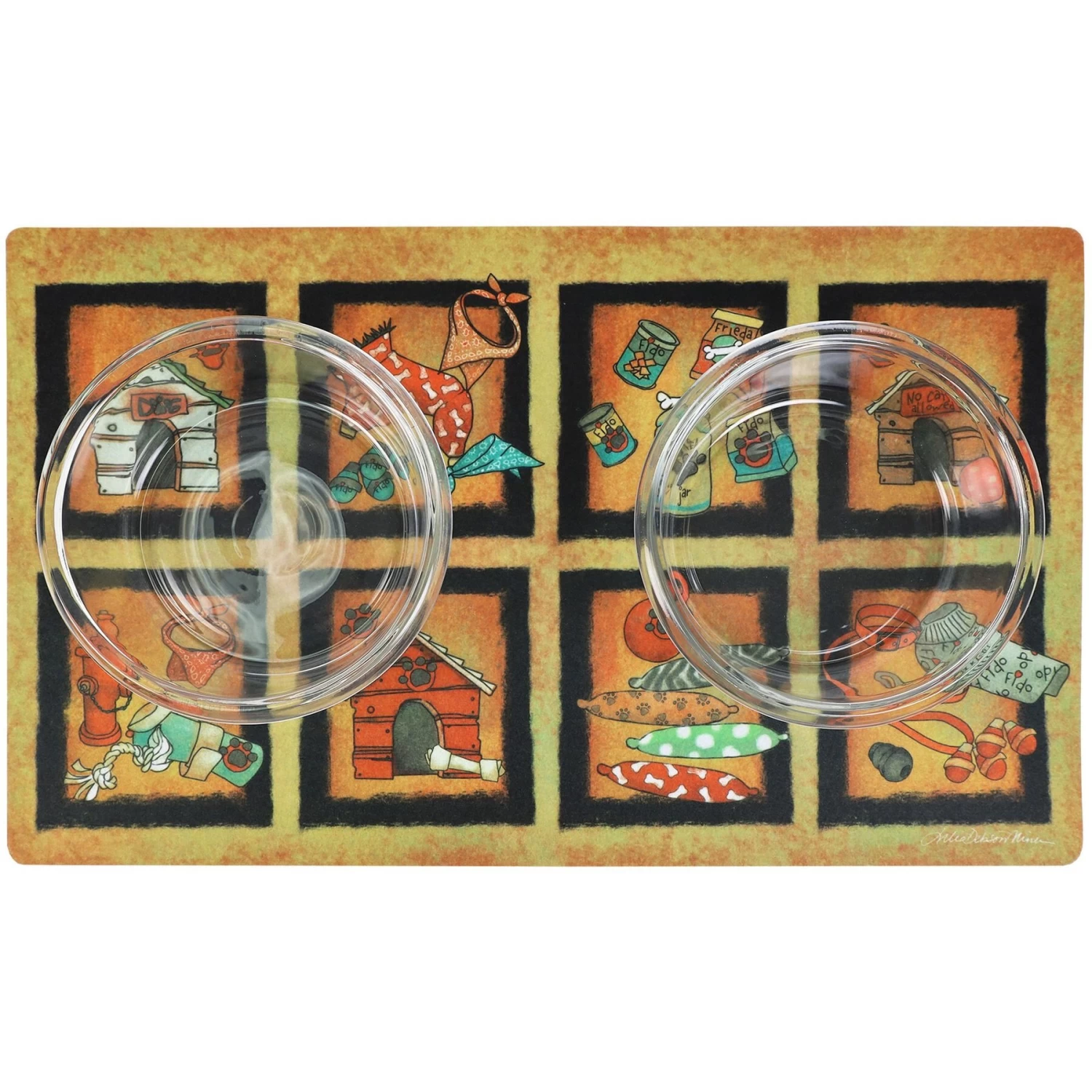 Drymate Bow Wow Squares Dog Bowl Place Mat - Image 3