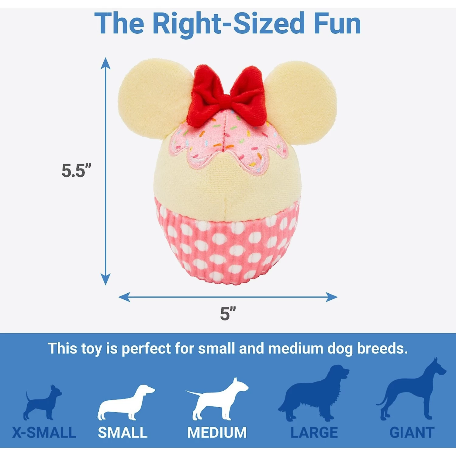 Disney Minnie Mouse Cupcake Plush Squeaky Dog Toy - Image 2