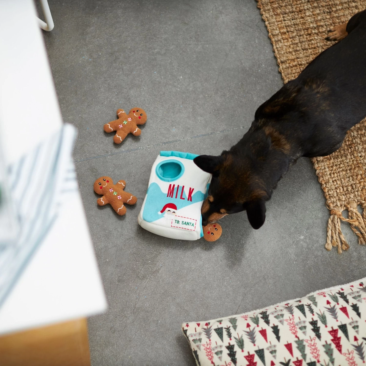 Frisco Holiday Milk & Gingerbread Cookies Hide & Seek Puzzle Plush Squeaky Dog Toy - Image 6