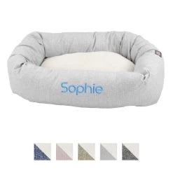 Majestic Pet Palette Heathered Sherpa Personalized Bagel Cat & Dog Bed