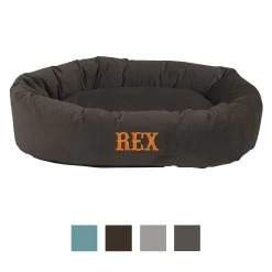 Majestic Pet Velvet Personalized Bagel Cat & Dog Bed