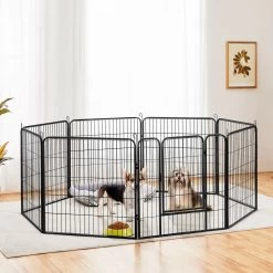 Yaheetech 8-Panel Dog Exercise Pen, Black