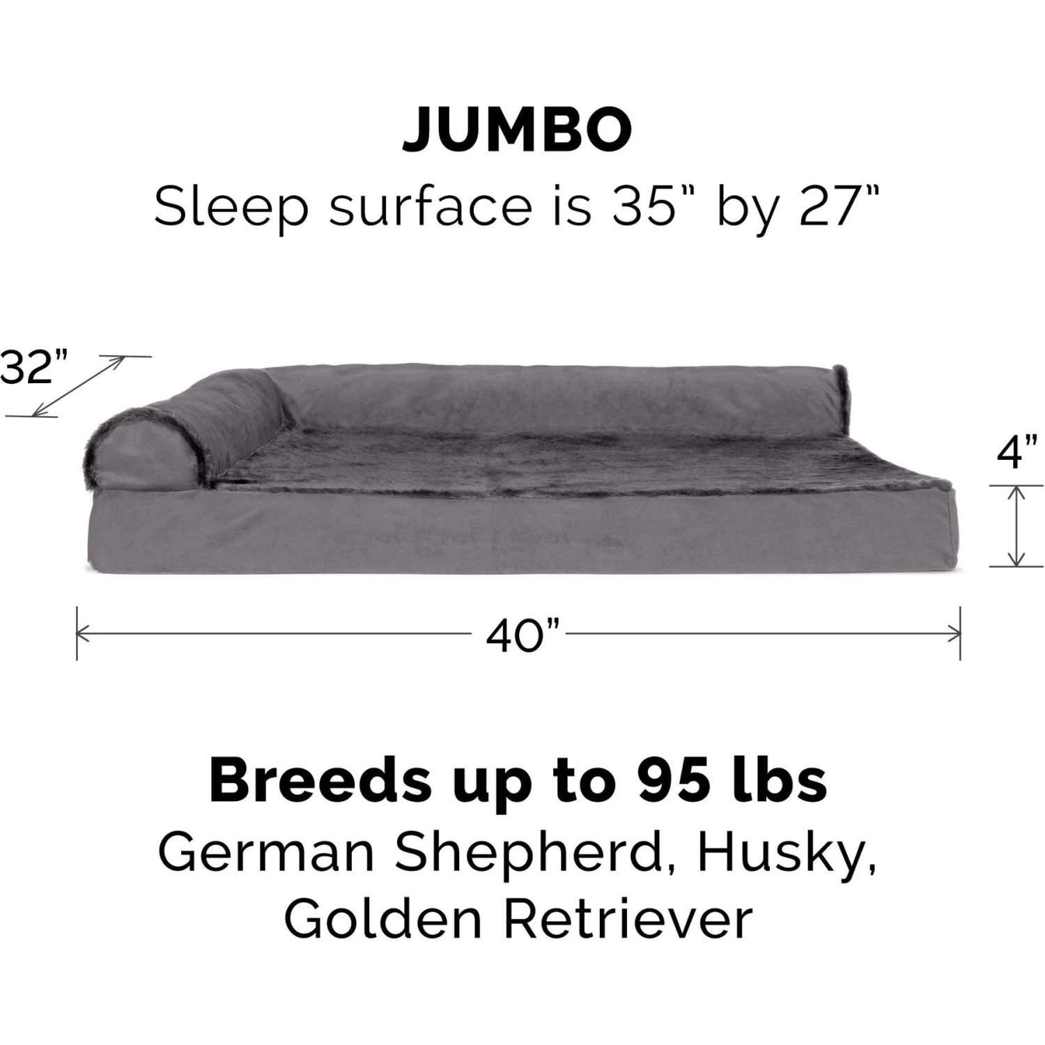 FurHaven Plush Deluxe Chaise Orthopedic Cat & Dog Bed With Removable Cover - Image 2