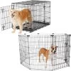 Frisco Heavy Duty Fold & Carry Double Door Collapsible Wire Dog Crate & Frisco Wire Dog & Small Pet Exercise Pen With Step-Through Door