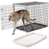 Frisco Heavy Duty Single Door Wire Dog Crate & Frisco Quilted Dog Crate Mat