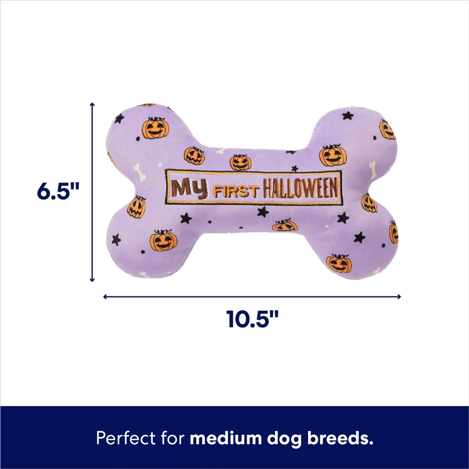 Frisco Halloween My First Halloween Bone Reversible Plush Squeaky Dog Toy - Image 2