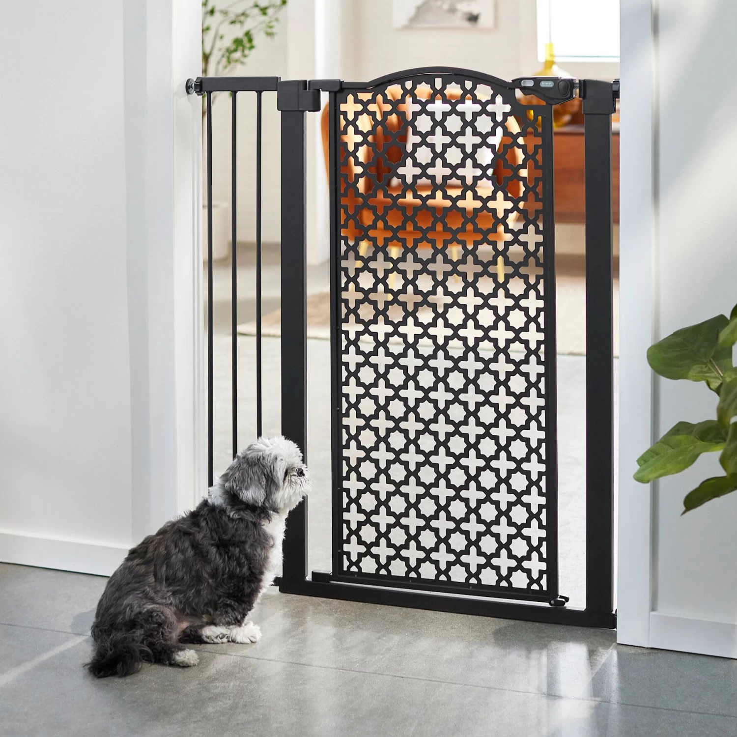 Frisco Metal Pattern Extra Tall Auto-close Dog Gate
