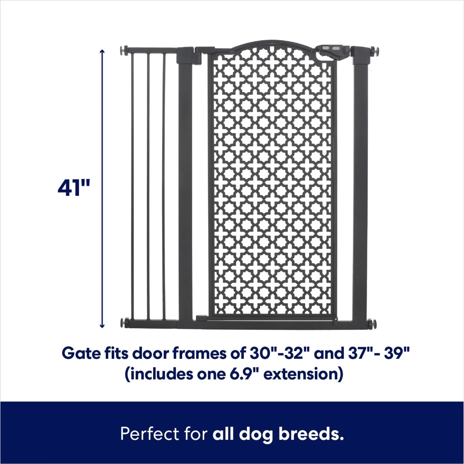 Frisco Metal Pattern Extra Tall Auto-close Dog Gate - Image 2
