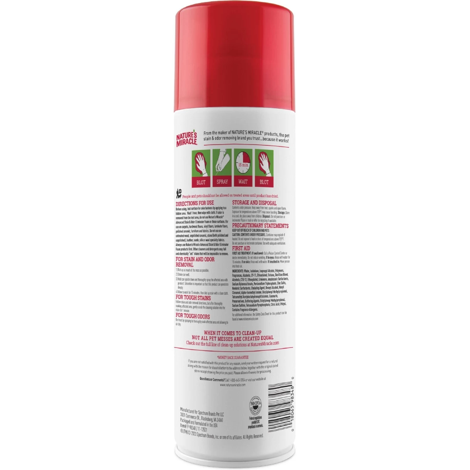 Nature's Miracle Advanced Dog Stain & Odor Foam Aerosol Spray - Image 2