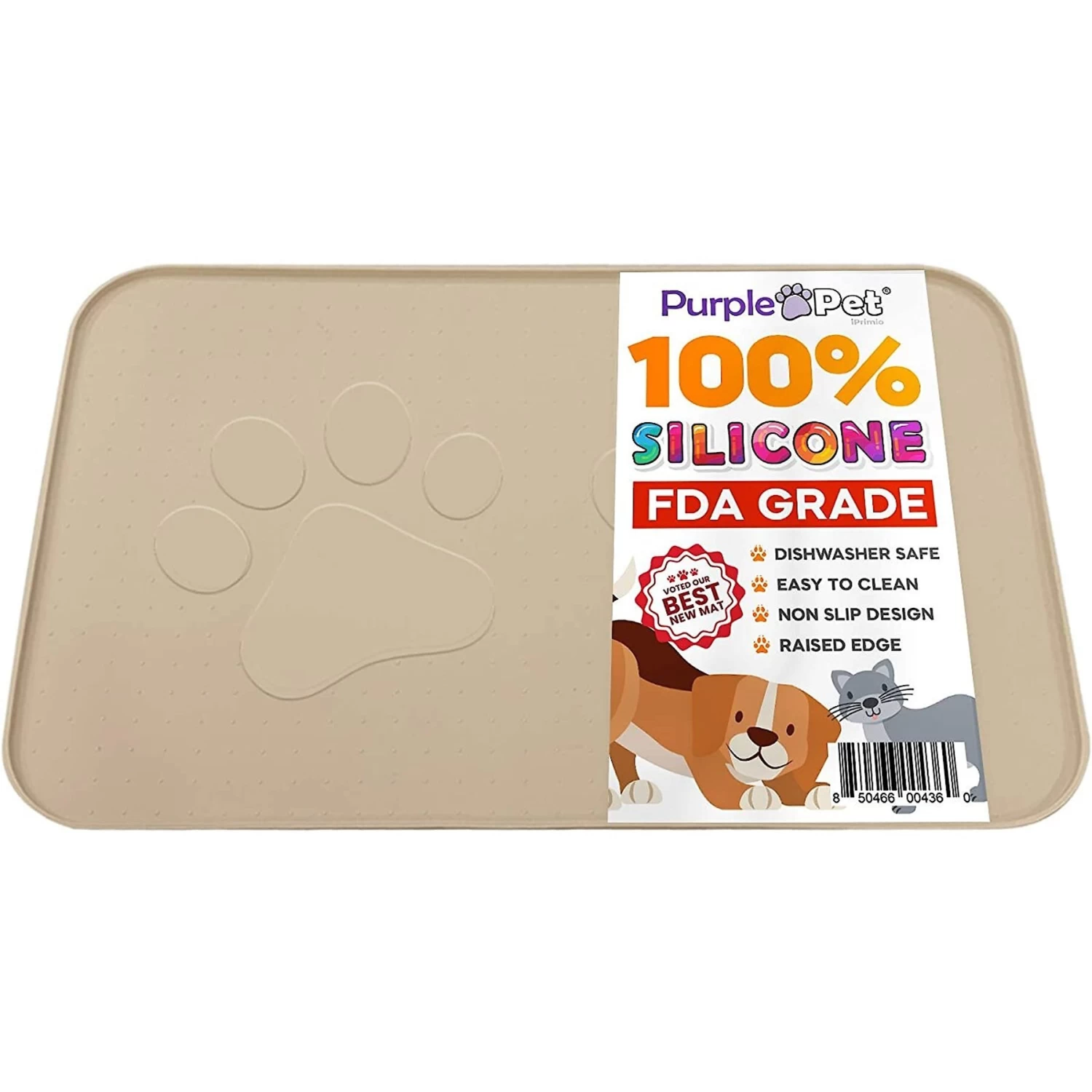 IPrimio Paw Print Dog & Cat Feeding Mat, X-Large