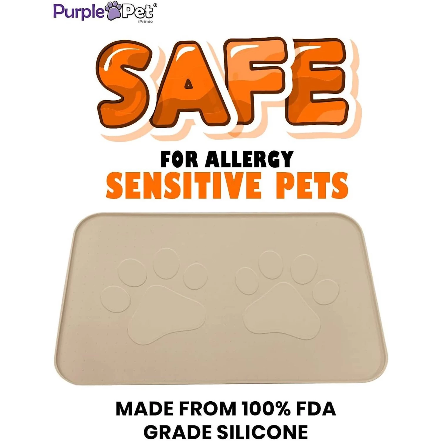 IPrimio Paw Print Dog & Cat Feeding Mat, X-Large - Image 2