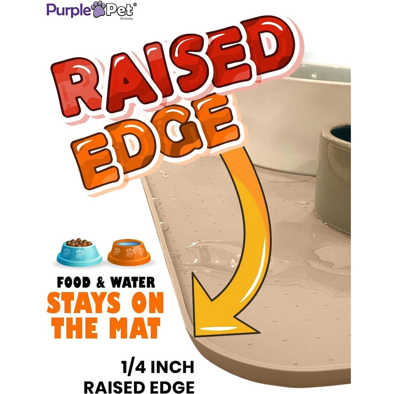 IPrimio Paw Print Dog & Cat Feeding Mat, X-Large - Image 3