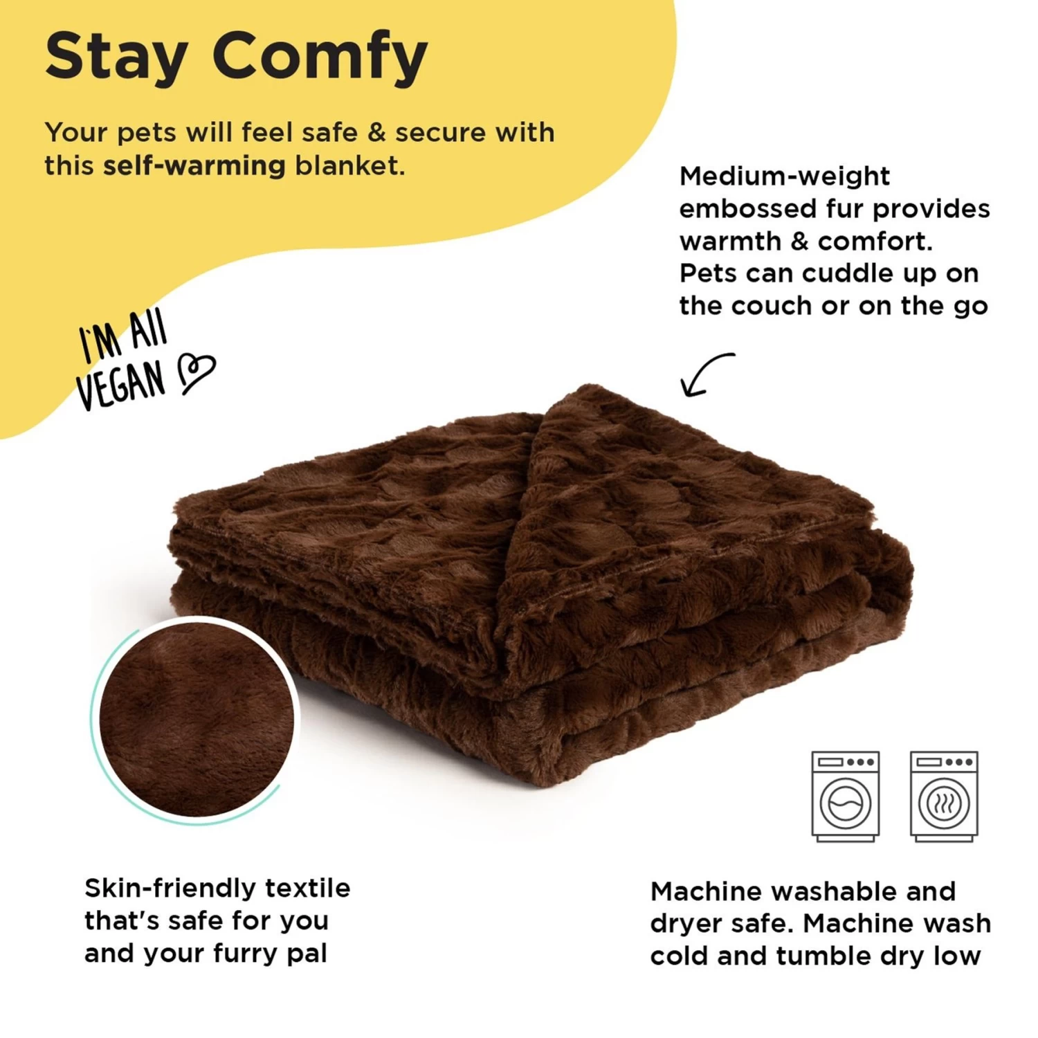 Best Friends By Sheri Calming Lux Fur Cat & Dog Blanket - Image 2