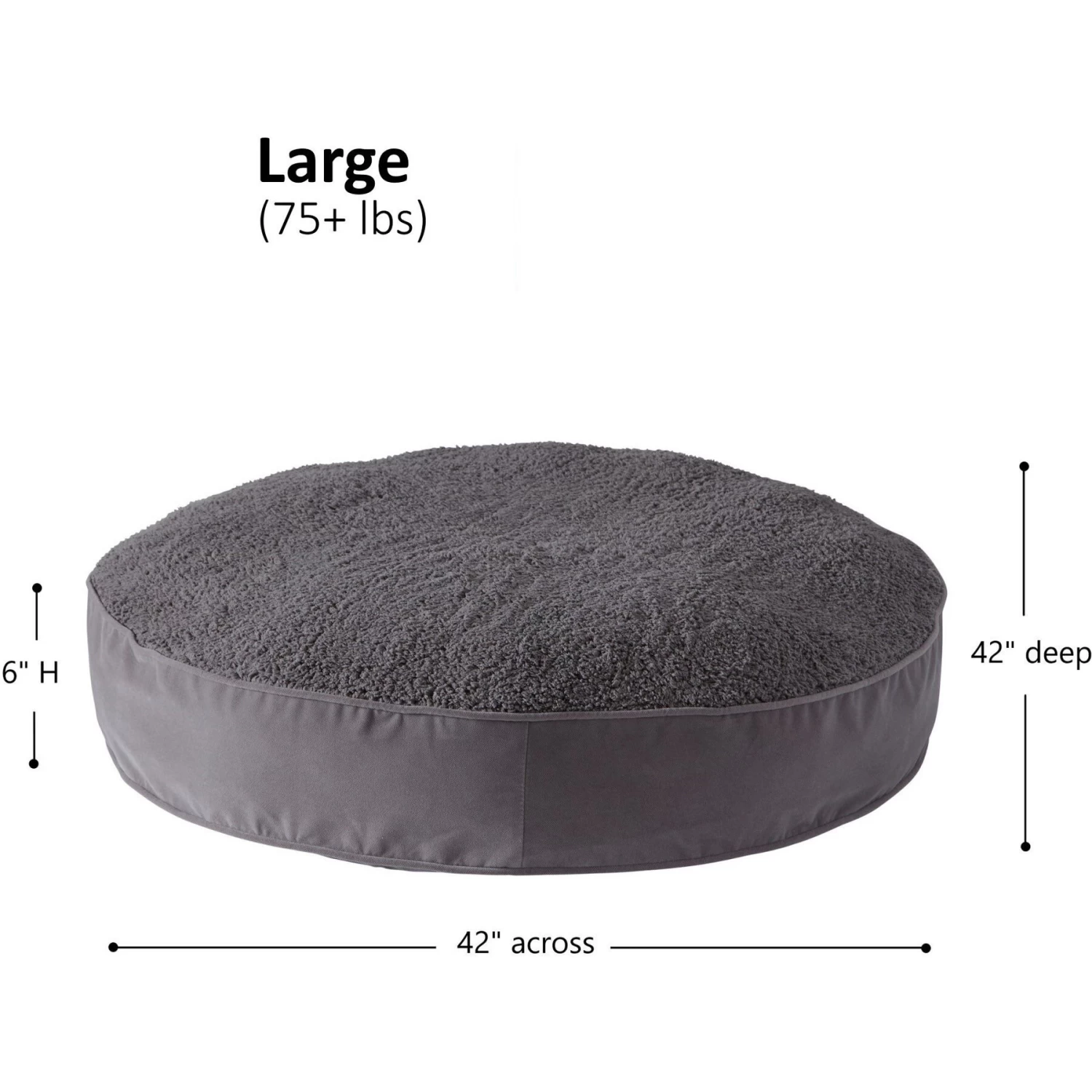Happy Hounds Scooter Deluxe Round Pillow Dog Bed With Removable Cover, Gray - Image 8