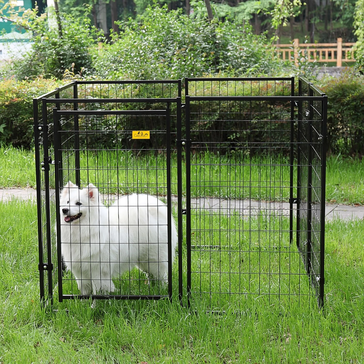 Coziwow By Jaxpety 47-in Metal Outdoor Dog Kennel Playpen, Black, 4.9 X 4.9 X 3.9 -ft - Image 8