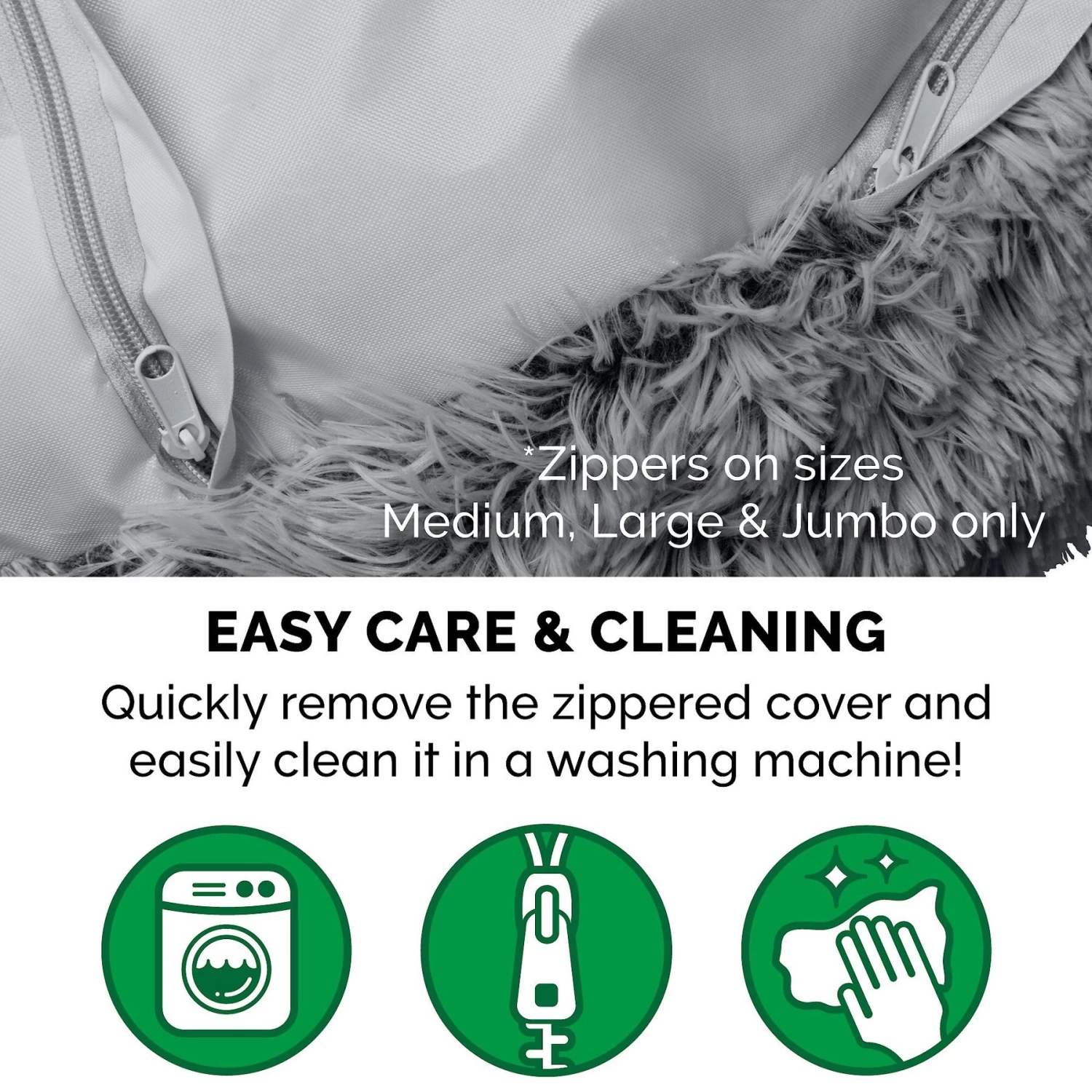 FurHaven Calming Cuddler Long Fur Donut Bolster Dog Bed - Image 8