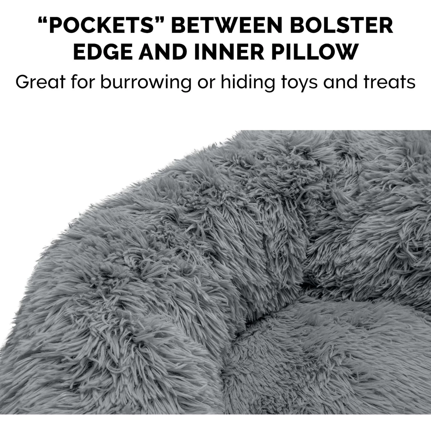 FurHaven Calming Cuddler Long Fur Donut Bolster Dog Bed - Image 9