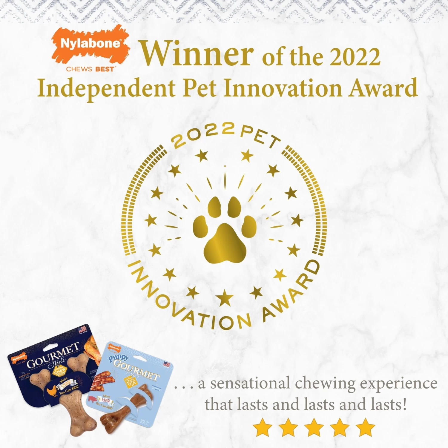 Nylabone Gourmet Style Strong Chew Dog Chew Toy Bundle, Bacon & Peanut Butter - Image 6