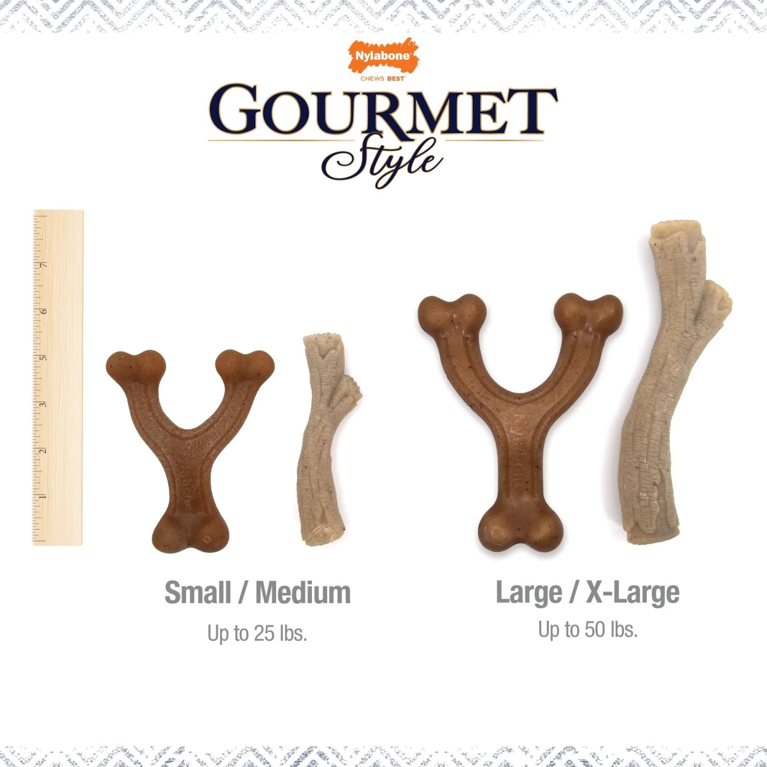 Nylabone Gourmet Style Strong Chew Dog Chew Toy Bundle, Bacon & Peanut Butter - Image 9