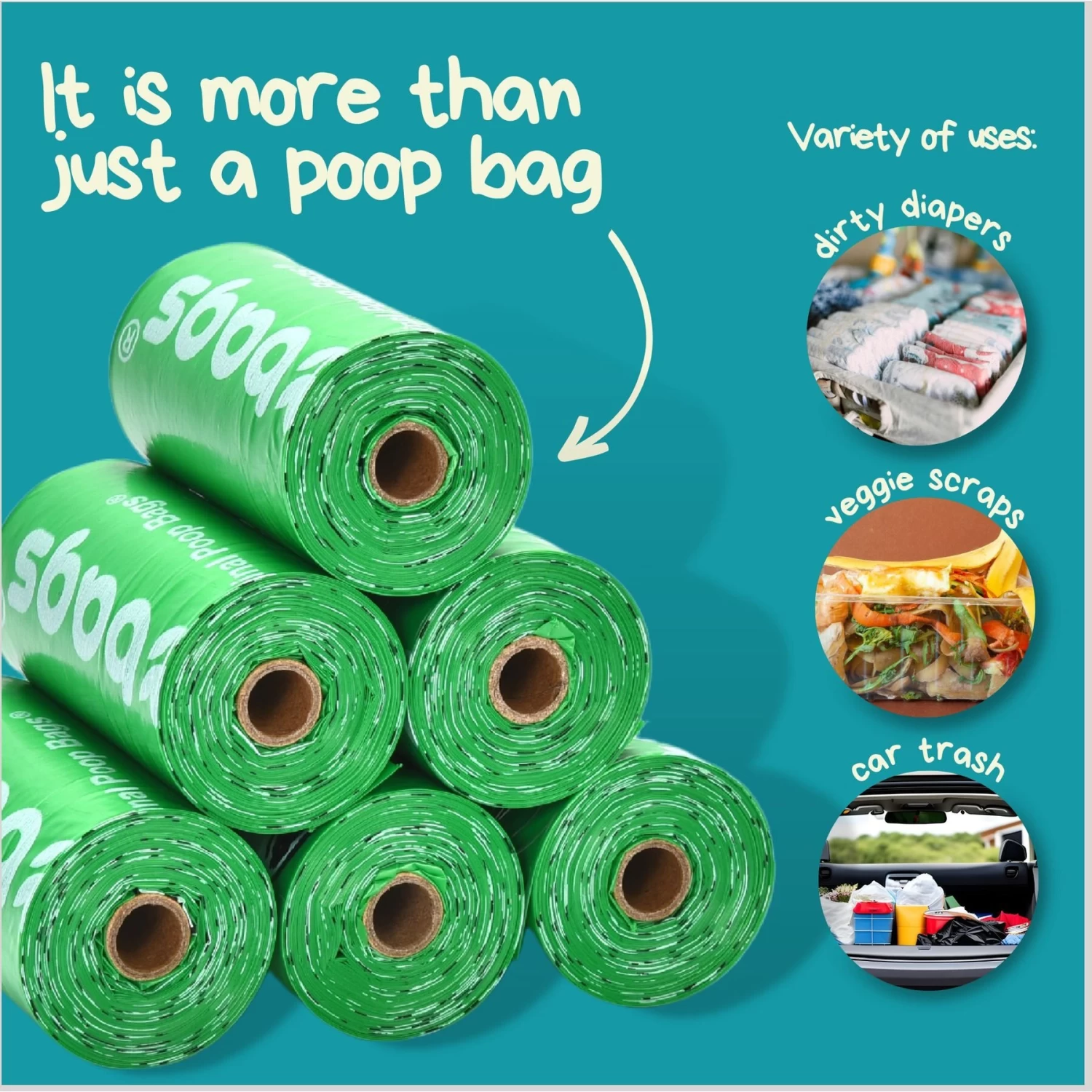 The Original Poop Bags Peanuts USDA Biobased Dog Poop Bags - Image 4