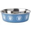 PetRageous Designs Capri Stainless-Steel Dog Bowl, Blue