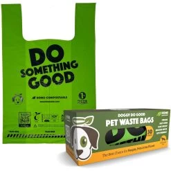 Doggy Do Good Certified Home Compostable X-Large Premium Dog & Cat Waste Bags - Handle Bags On A Roll