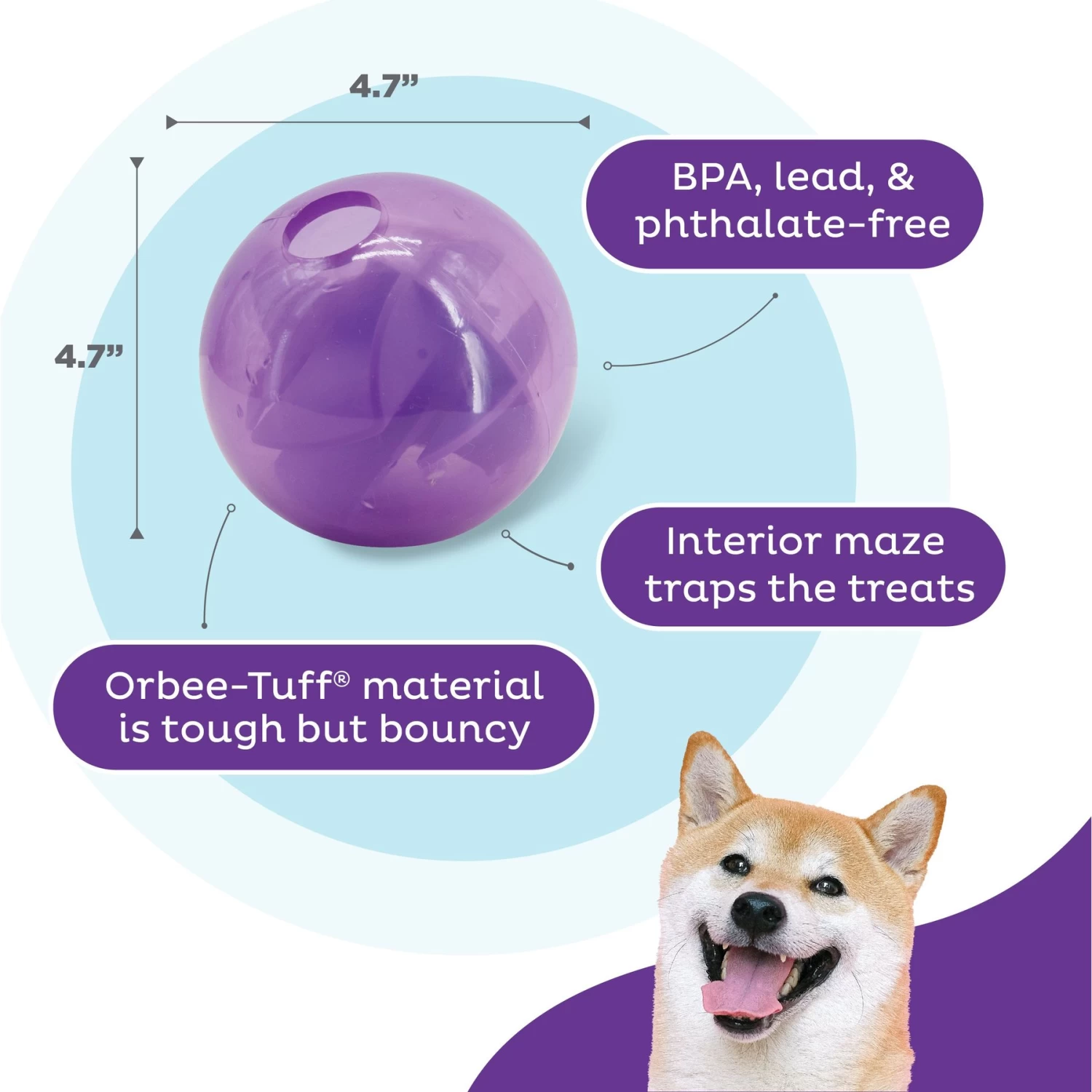 Planet Dog Orbee-Tuff Mazee Interactive Treat Dispensing Puzzle Dog Toy - Image 3